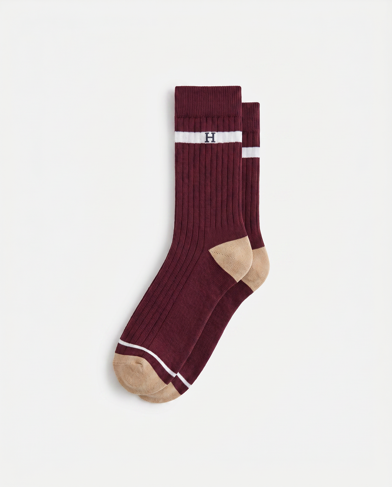 HILTAURA: Maroon Crest Socks (2 Pairs)