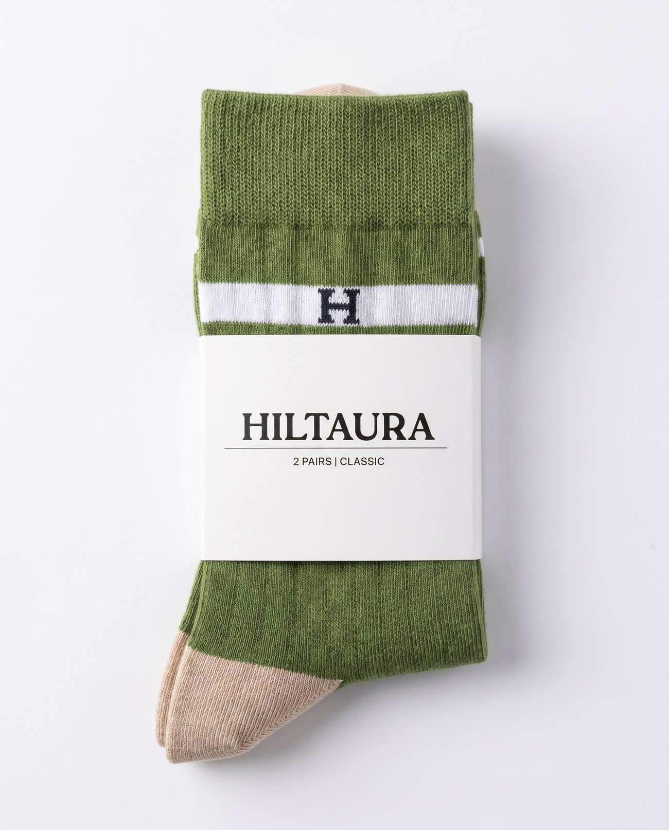 HILTAURA: Olive Crest Socks (2 Pairs)