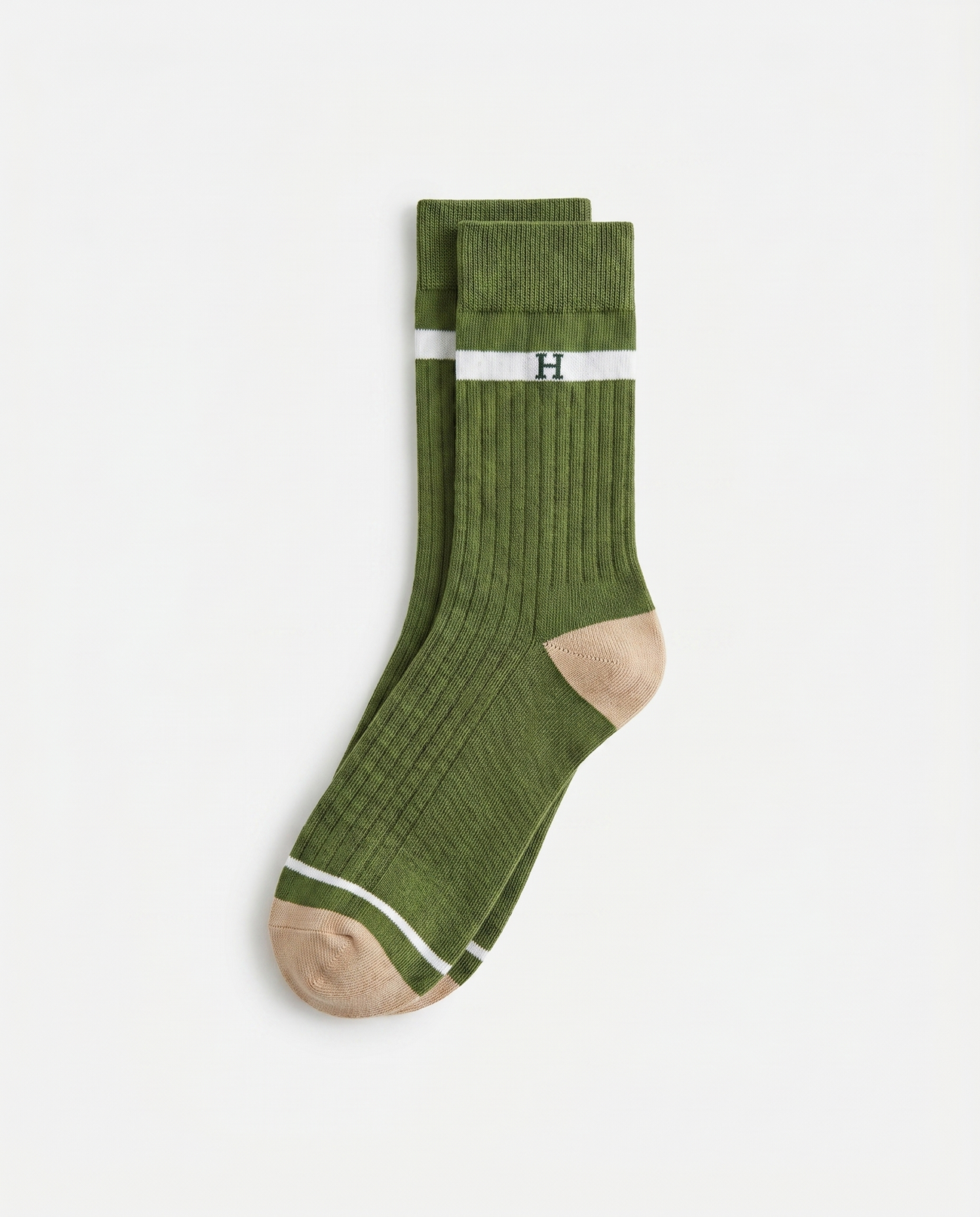 HILTAURA: Olive Crest Socks (2 Pairs)