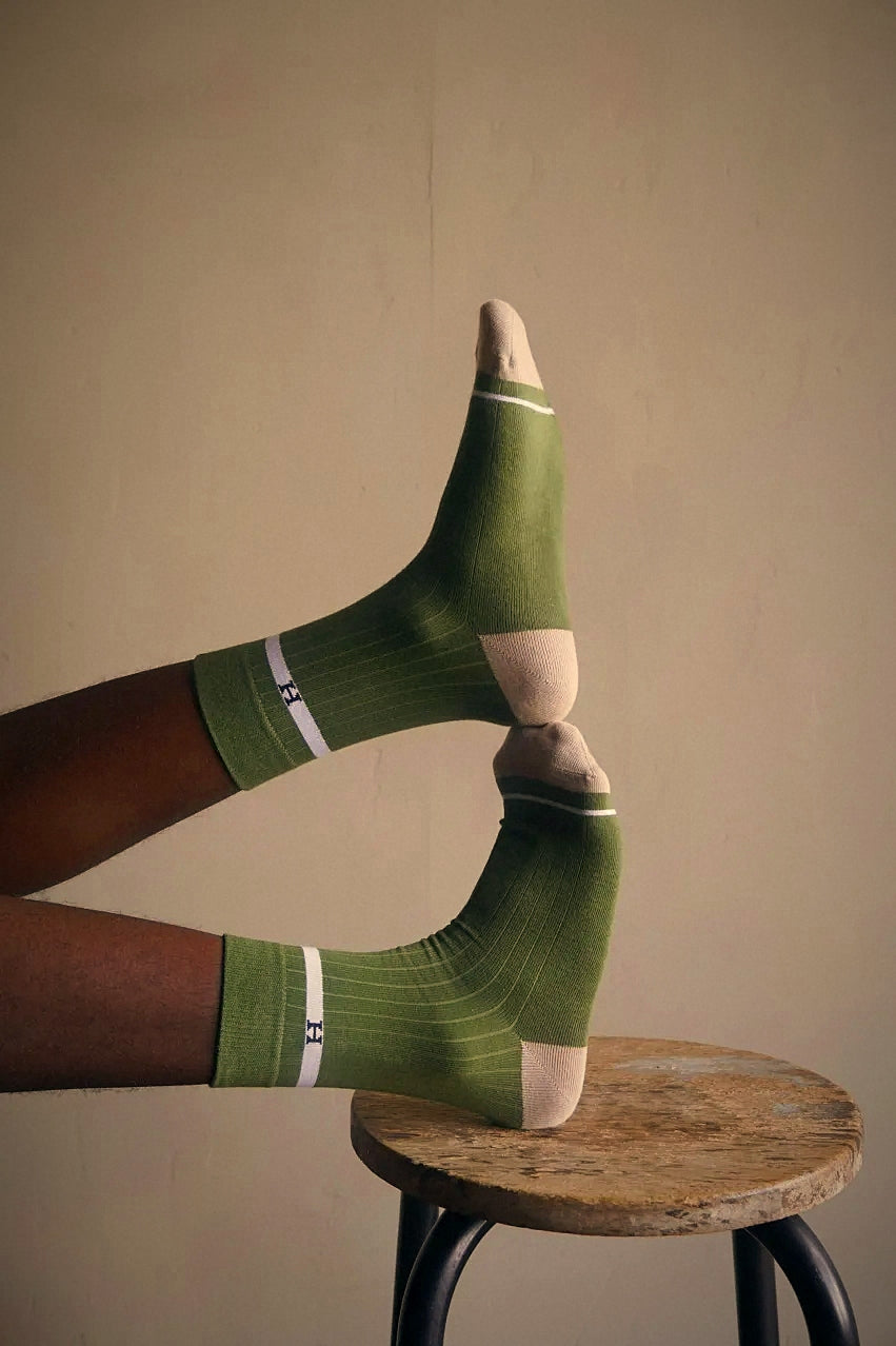 HILTAURA: Olive Crest Socks (2 Pairs)